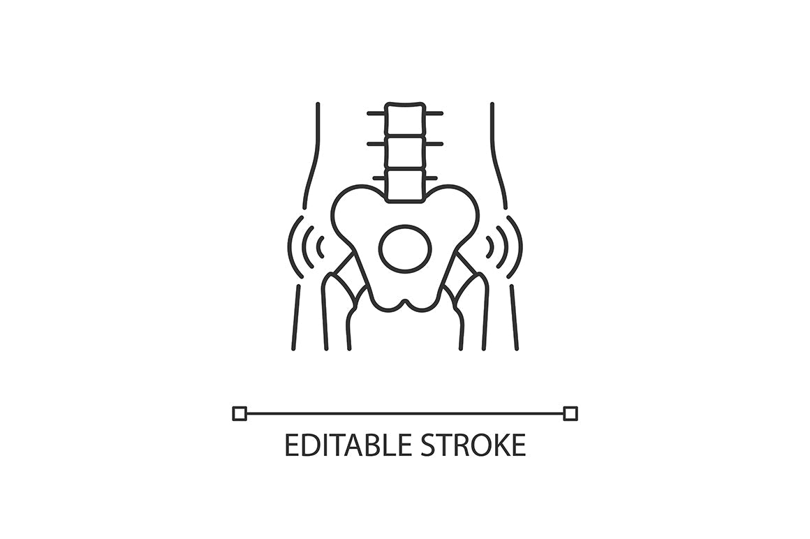 Joints pain linear icons set for dark and light mode