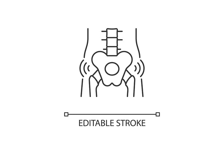 Joints pain linear icons set for dark and light mode