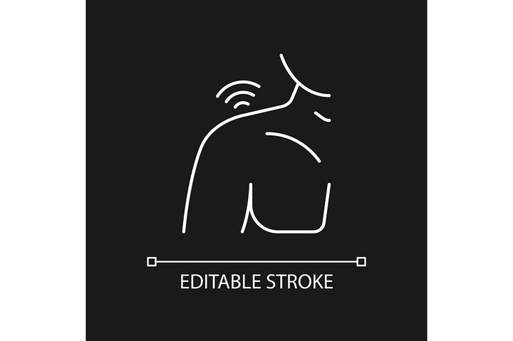 Joints pain linear icons set for dark and light mode
