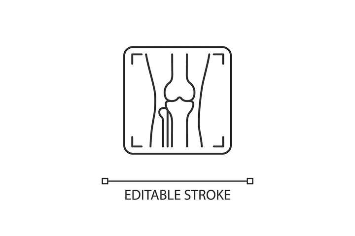 Joints pain linear icons set for dark and light mode