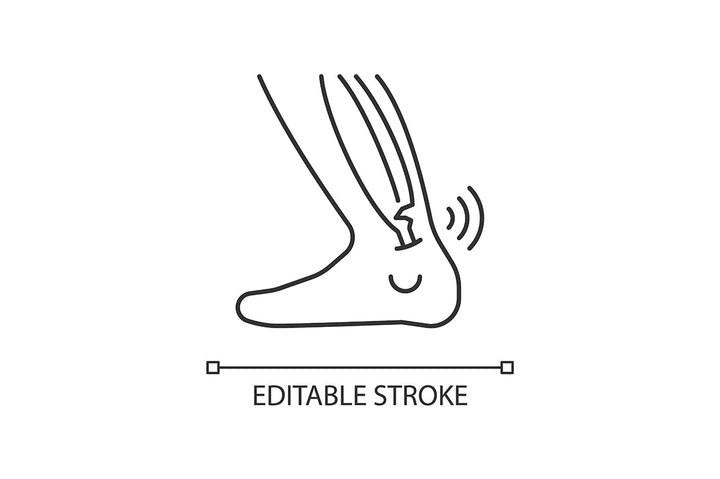 Joints pain linear icons set for dark and light mode