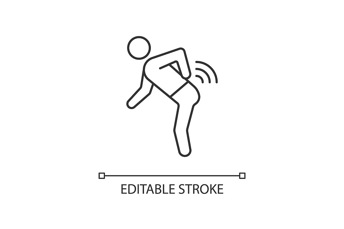 Joints pain linear icons set for dark and light mode