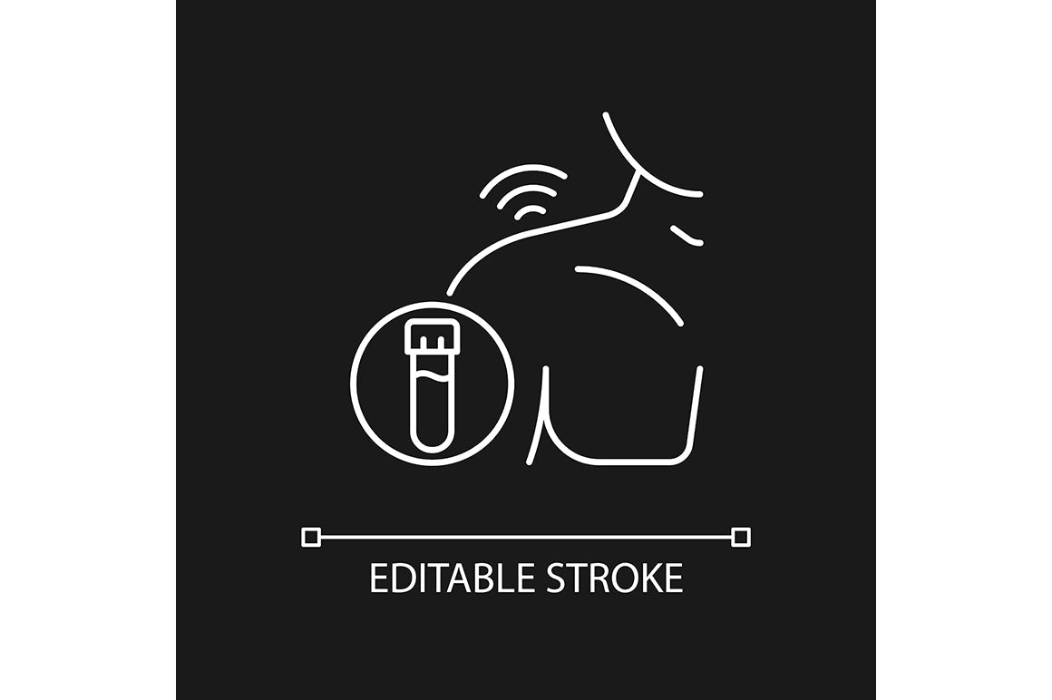 Joints pain linear icons set for dark and light mode