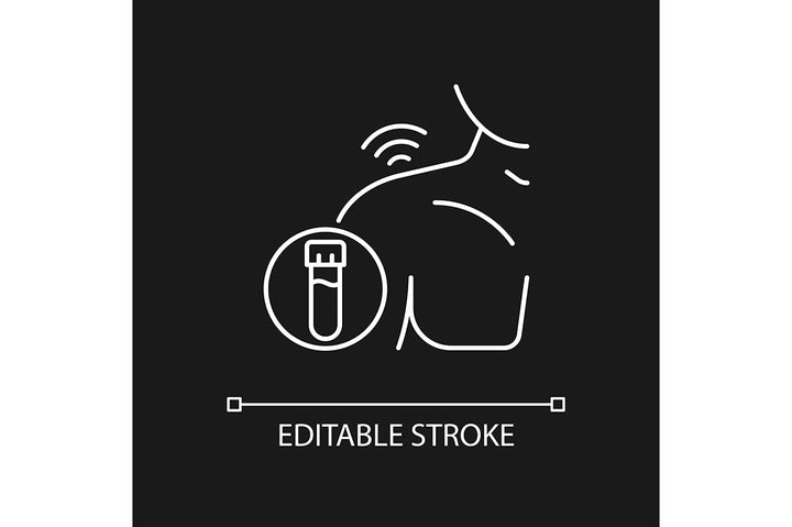 Joints pain linear icons set for dark and light mode