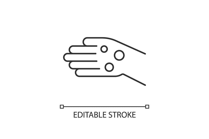 Joints pain linear icons set for dark and light mode