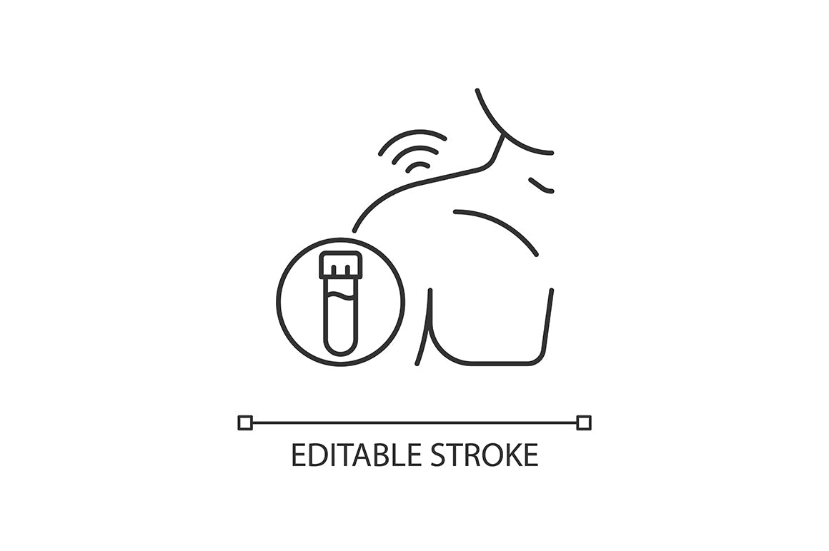 Joints pain linear icons set for dark and light mode