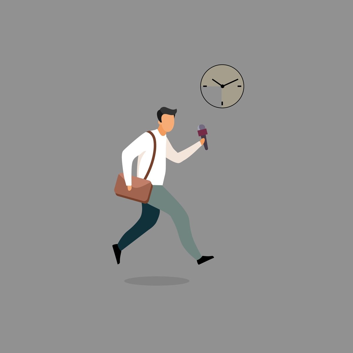 Journalist interviewing flat illustration set