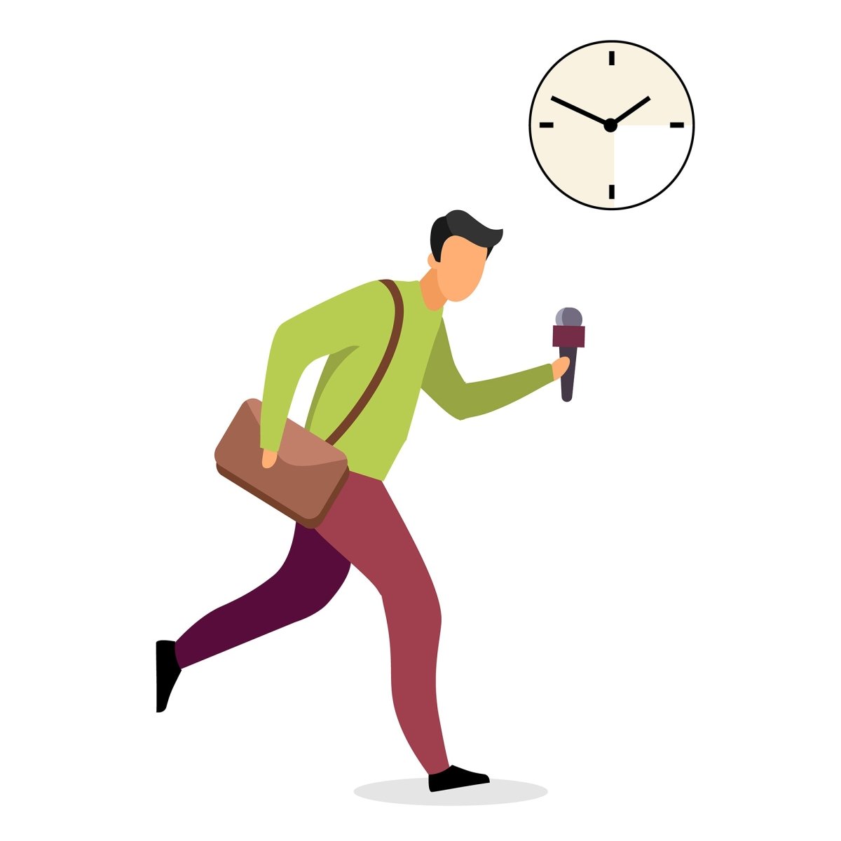Journalist interviewing flat vector illustration set
