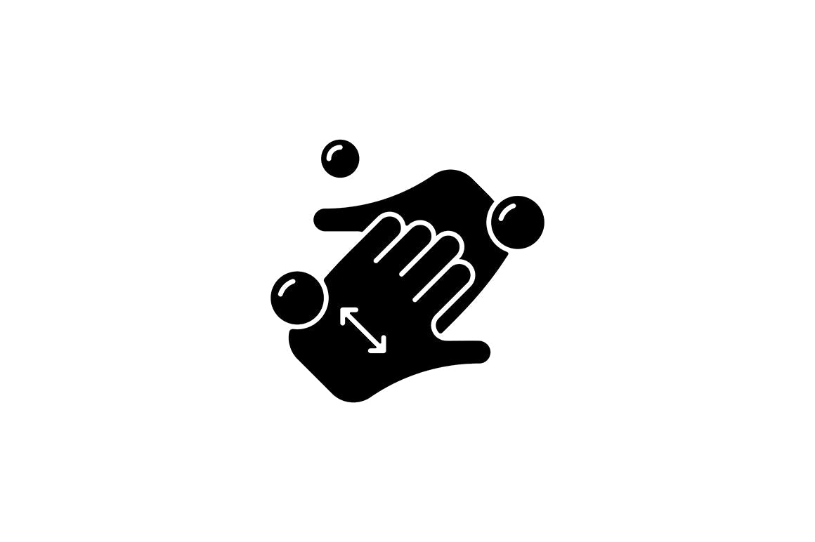 Keeping hands clean black glyph icons set on white space