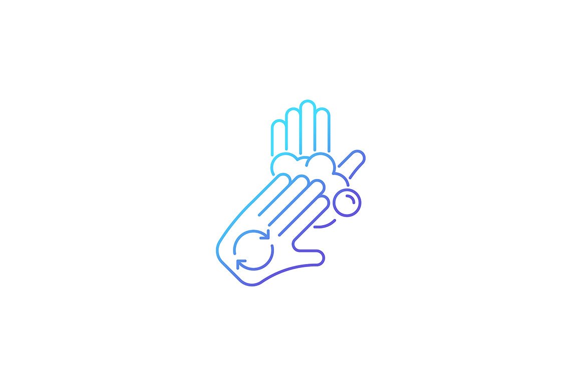 Keeping hands clean gradient icons set for dark and light mode