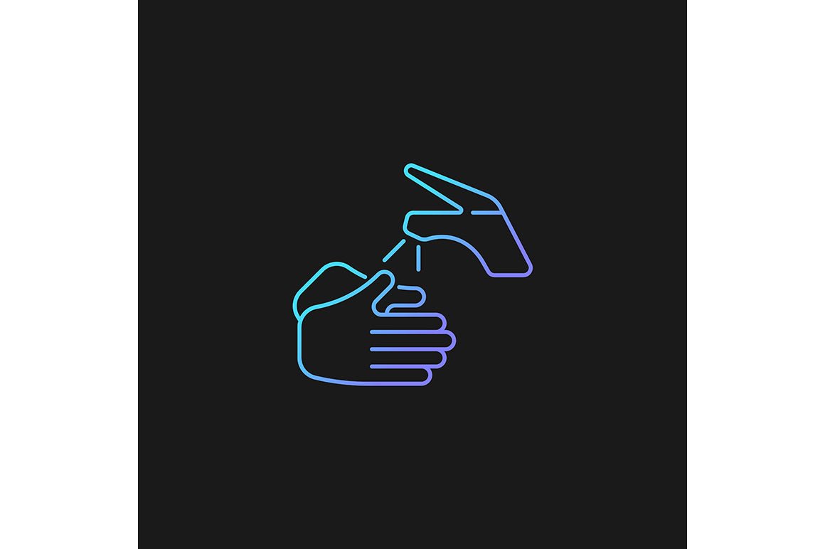Keeping hands clean gradient icons set for dark and light mode