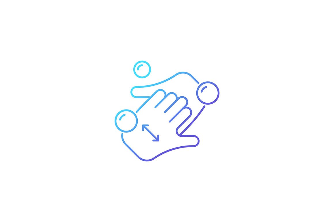 Keeping hands clean gradient icons set for dark and light mode