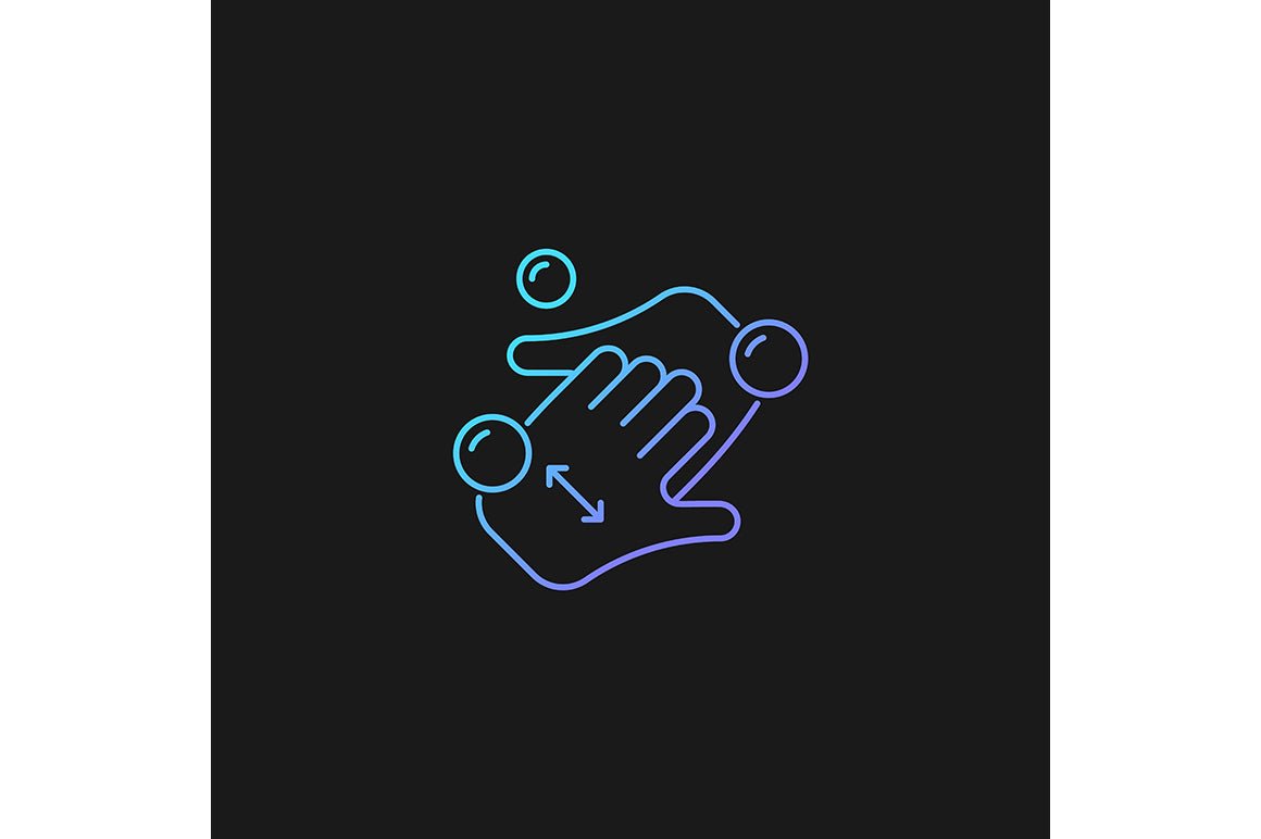 Keeping hands clean gradient icons set for dark and light mode