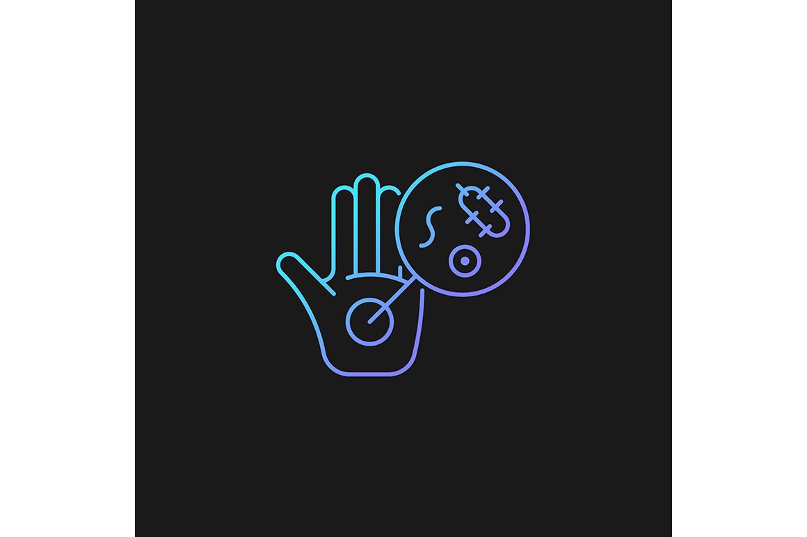 Keeping hands clean gradient icons set for dark and light mode