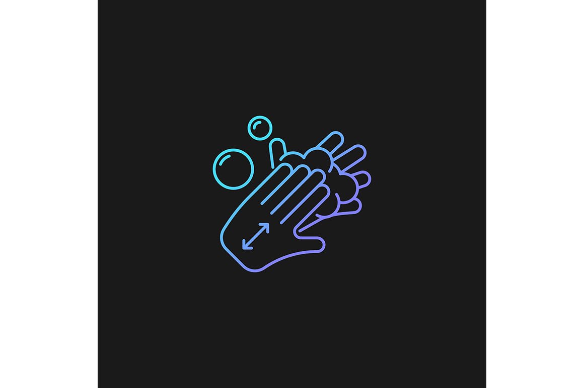 Keeping hands clean gradient icons set for dark and light mode