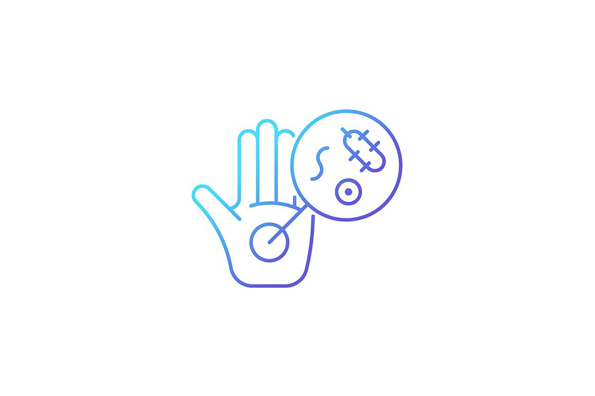 Keeping hands clean gradient icons set for dark and light mode