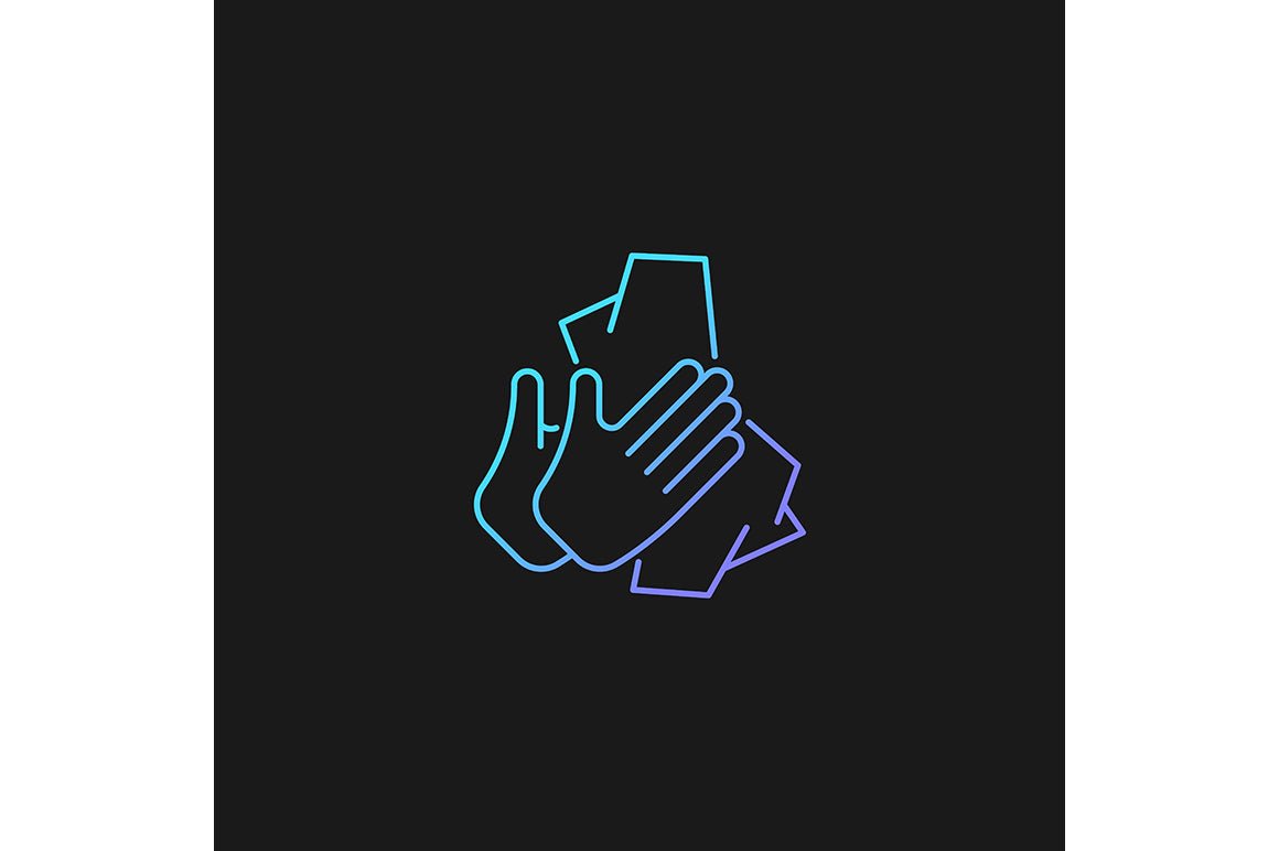Keeping hands clean gradient icons set for dark and light mode