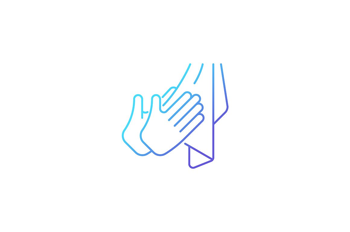 Keeping hands clean gradient icons set for dark and light mode