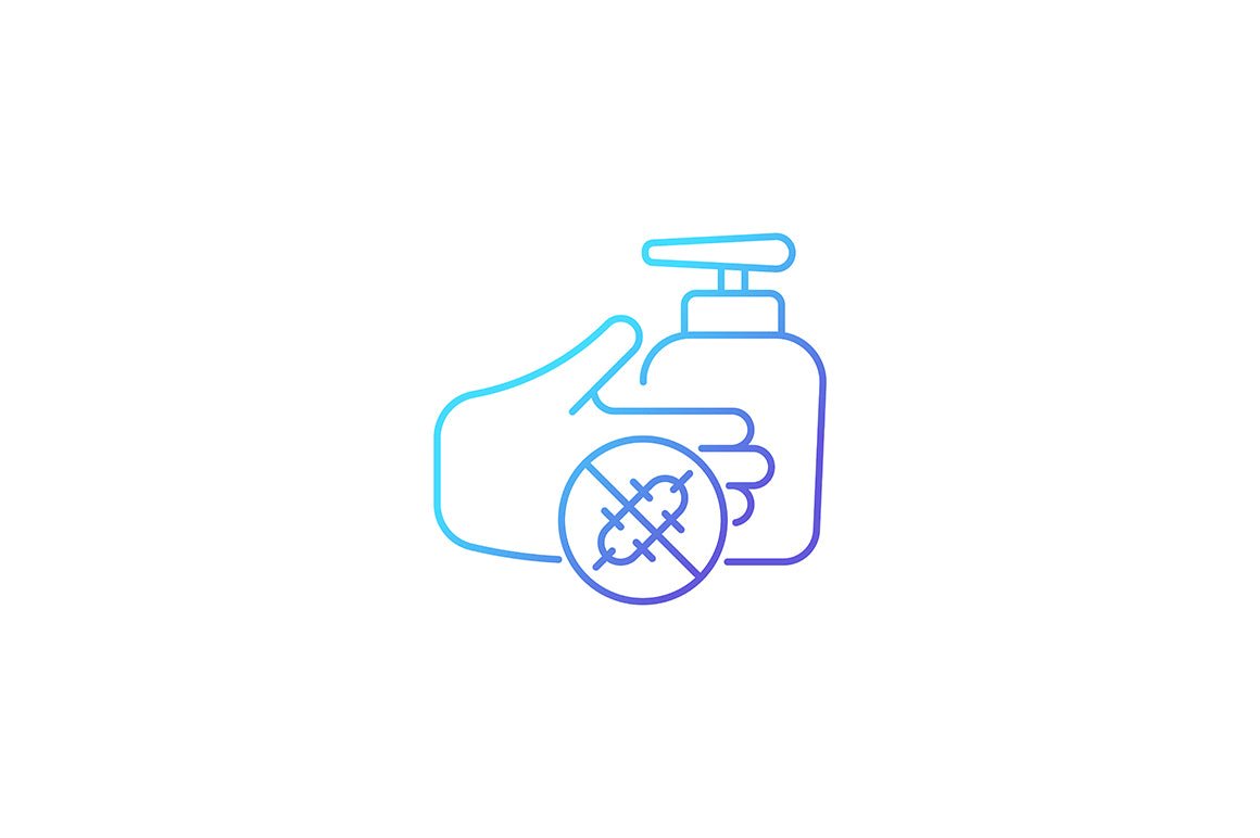 Keeping hands clean gradient icons set for dark and light mode