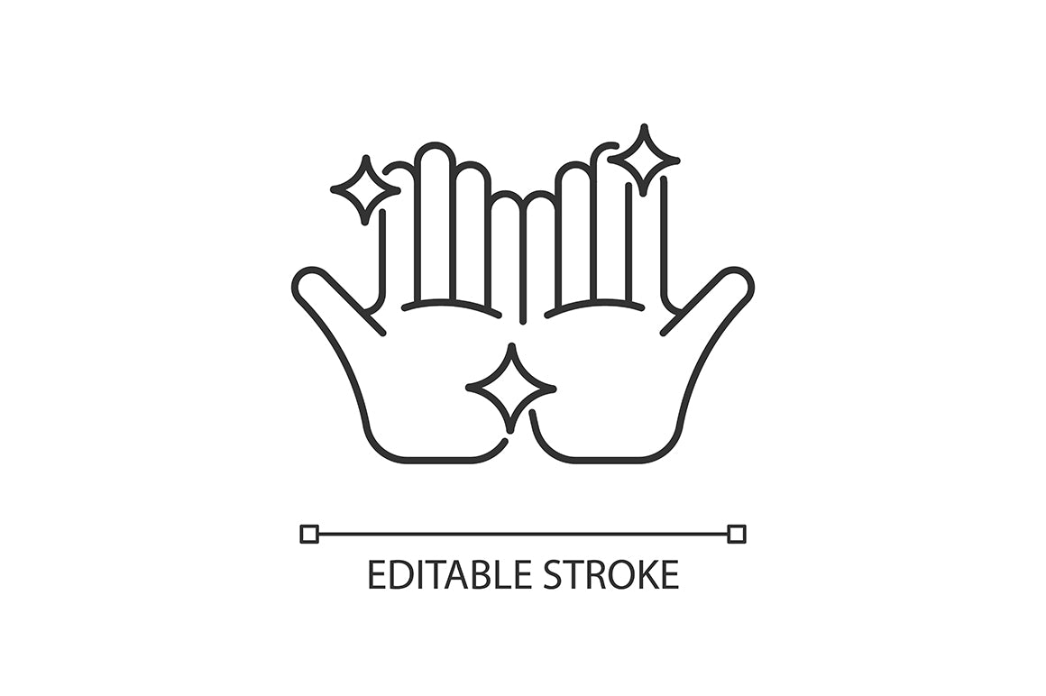 Keeping hands clean linear icons set for dark and light mode
