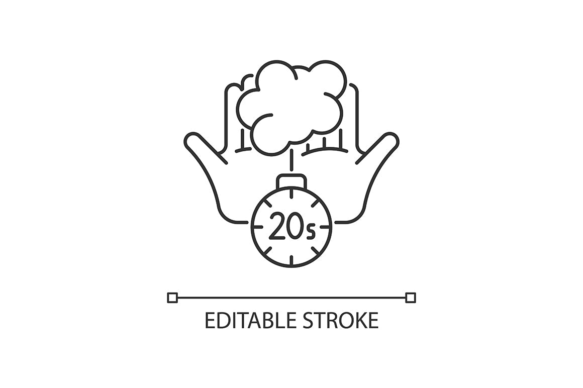 Keeping hands clean linear icons set for dark and light mode