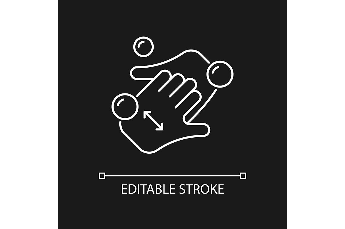 Keeping hands clean linear icons set for dark and light mode