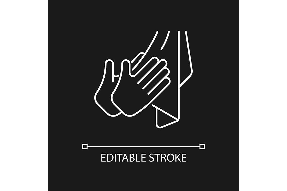 Keeping hands clean linear icons set for dark and light mode