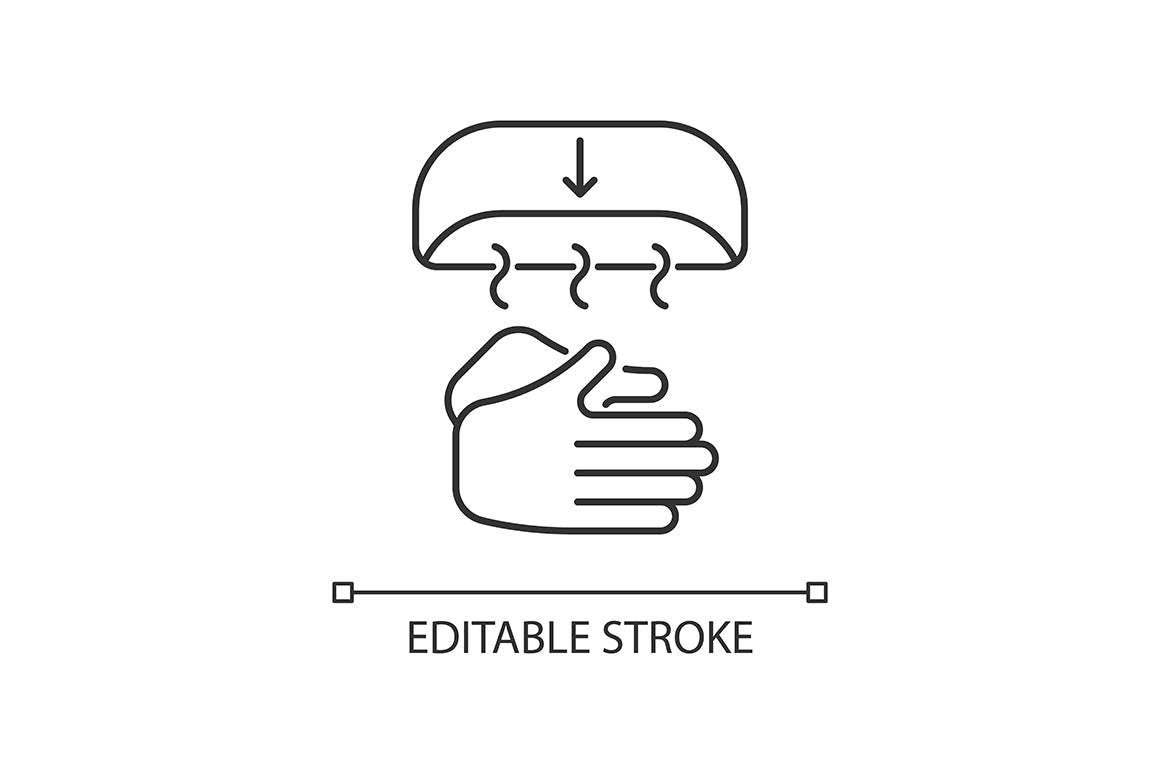 Keeping hands clean linear icons set for dark and light mode