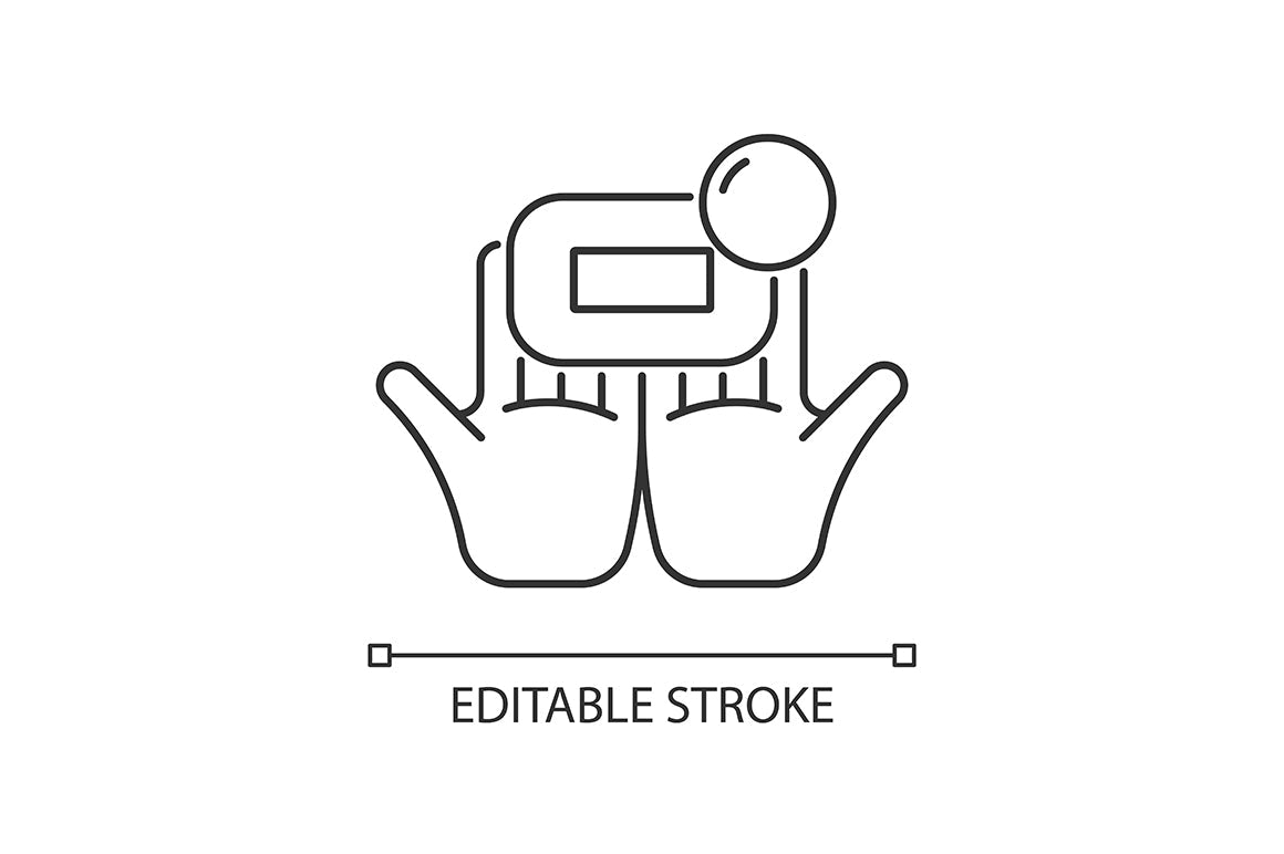 Keeping hands clean linear icons set for dark and light mode