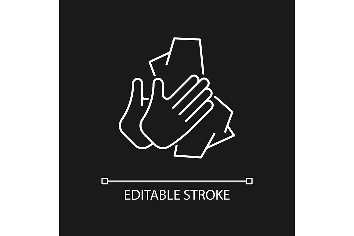 Keeping hands clean linear icons set for dark and light mode