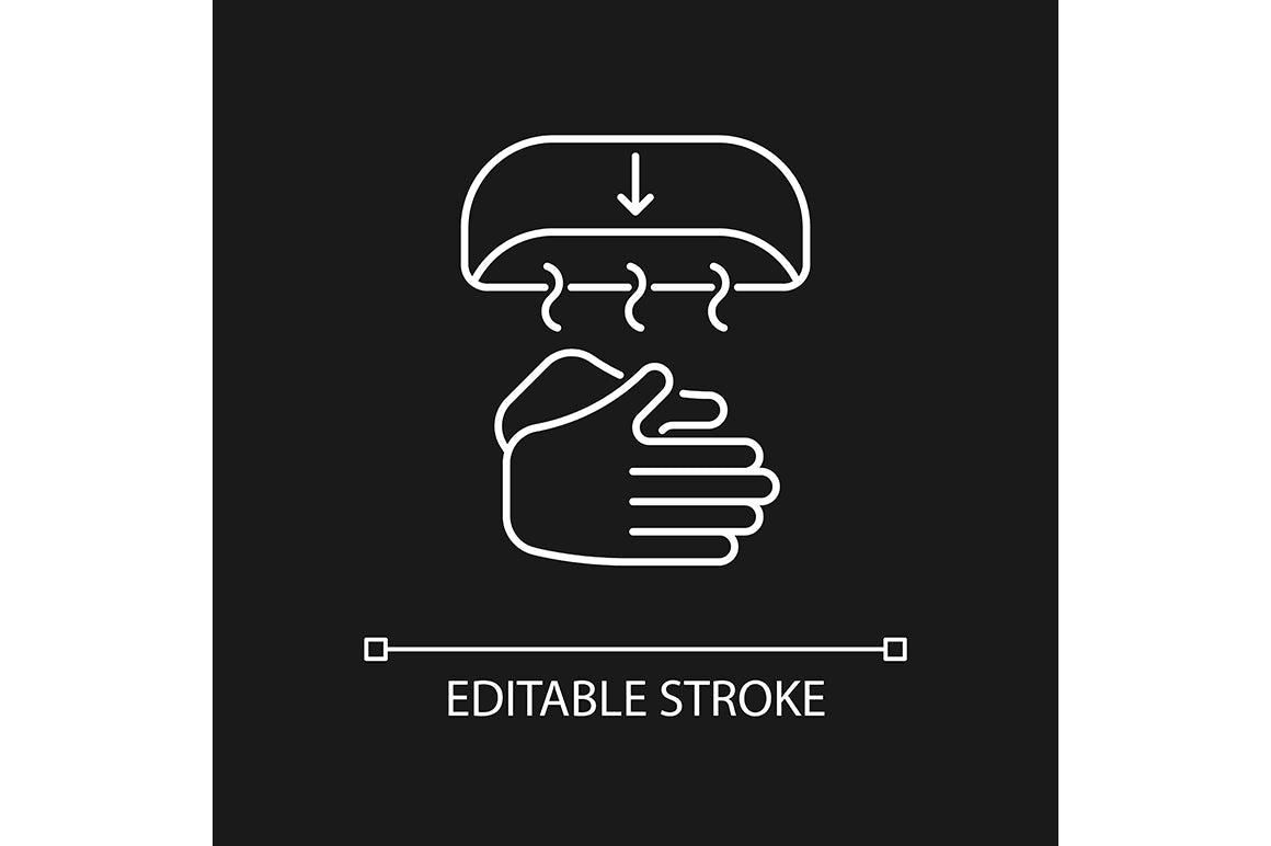 Keeping hands clean linear icons set for dark and light mode