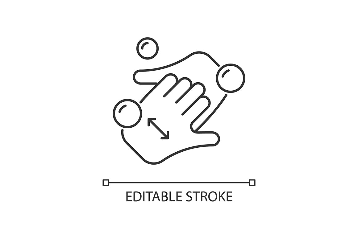 Keeping hands clean linear icons set for dark and light mode
