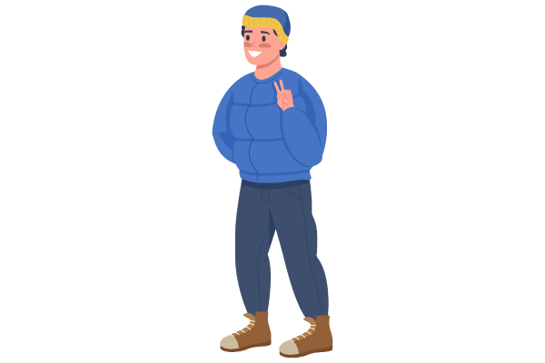 Kid in Coat Vector Characters Set