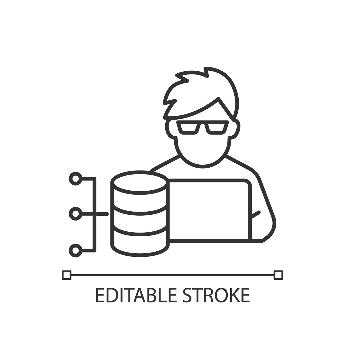 Learning modern professions linear icons set