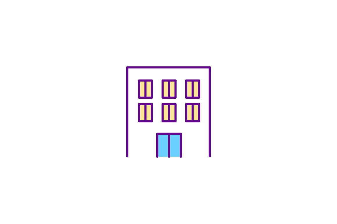 Legislation for illegal cases RGB color icons set