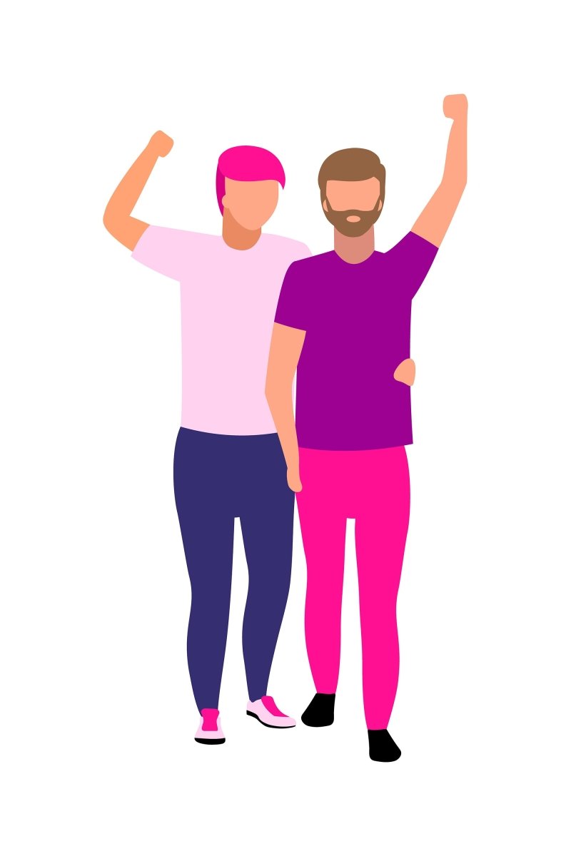 LGBT members flat characters set