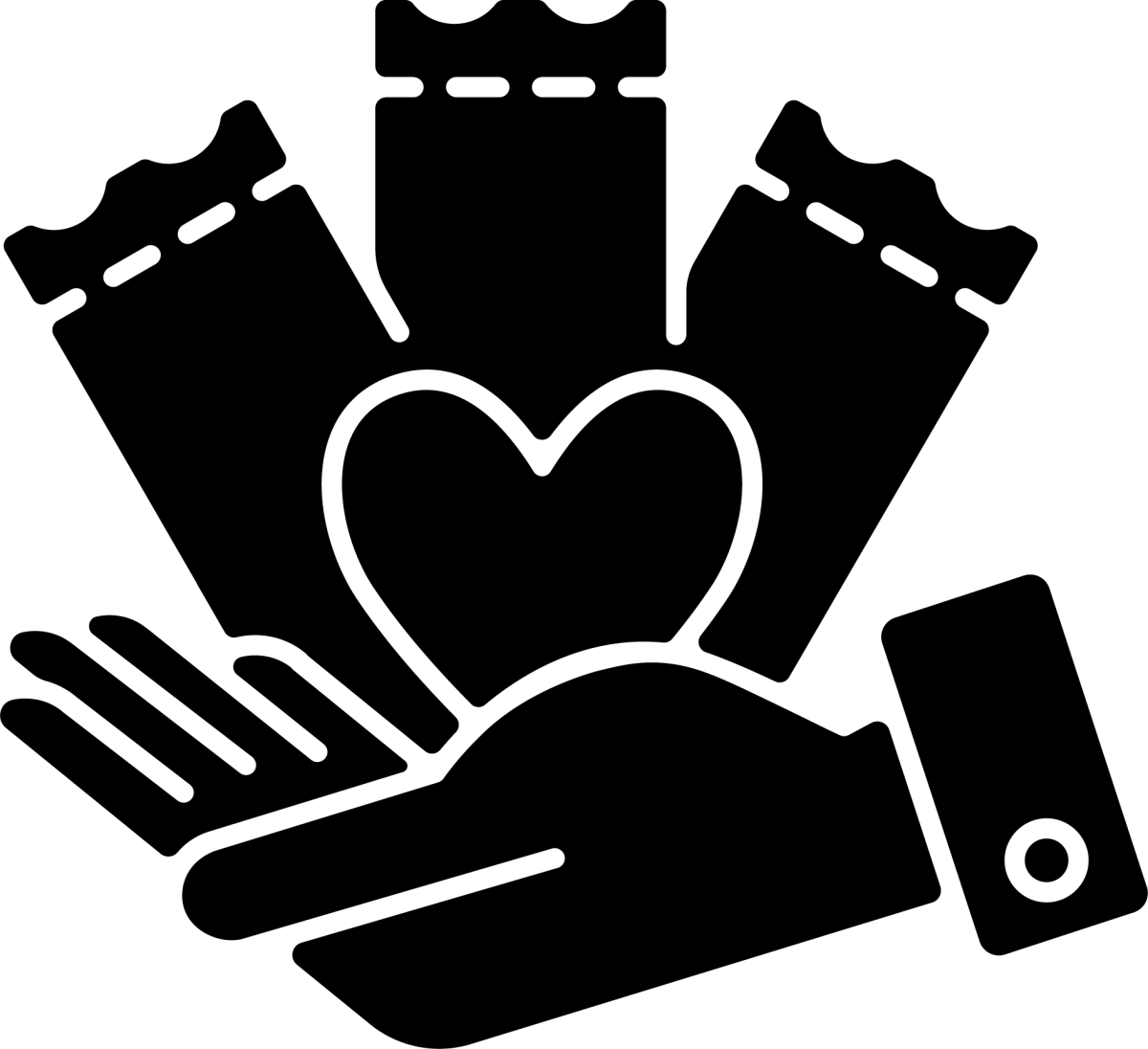 Lottery types black glyph icons set on white space