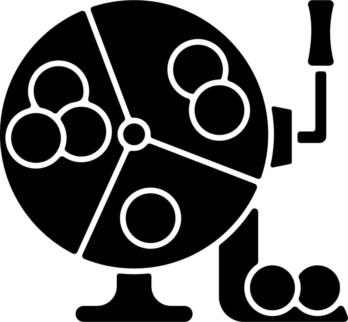 Lottery types black glyph icons set on white space