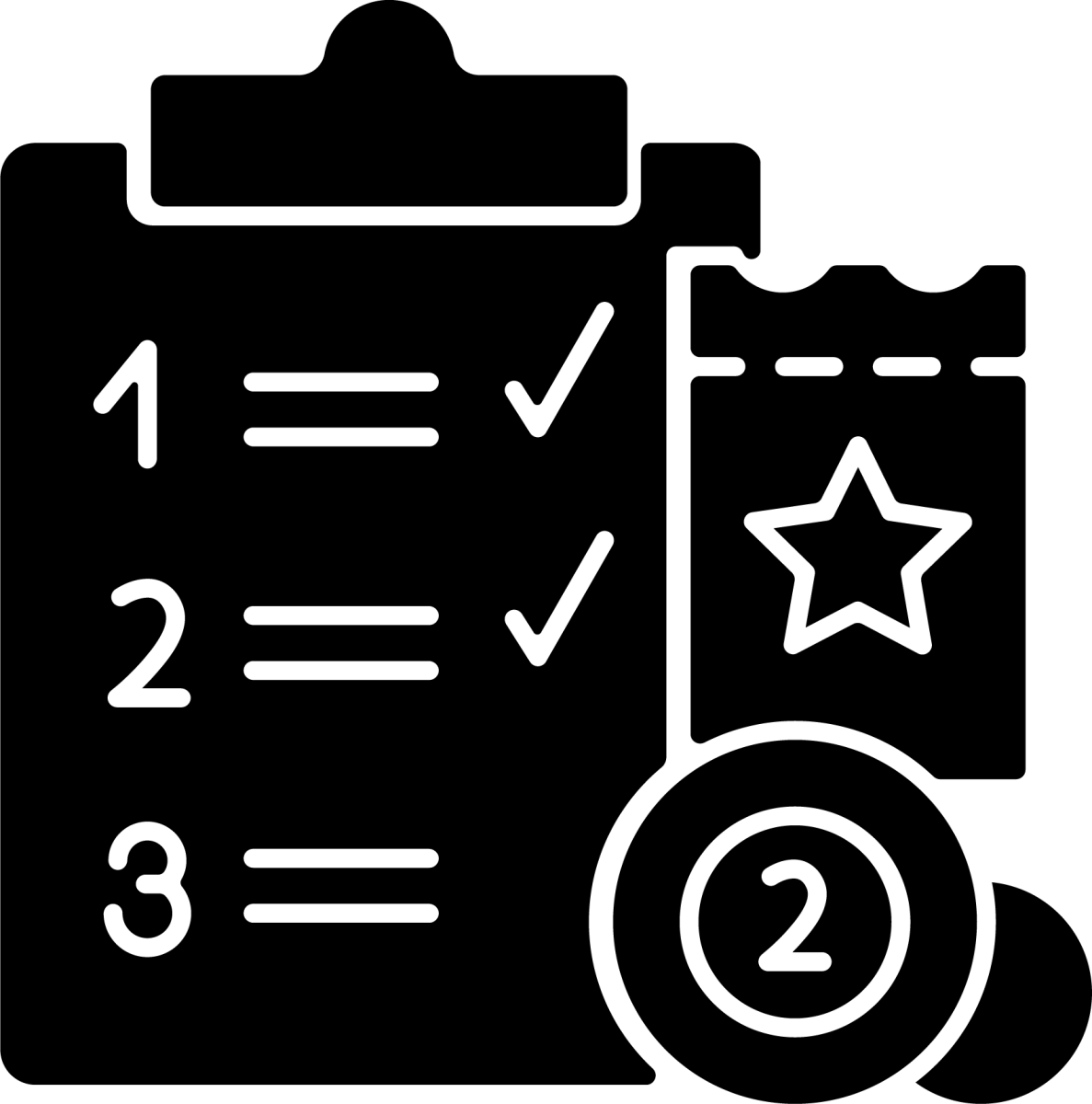 Lottery types black glyph icons set on white space