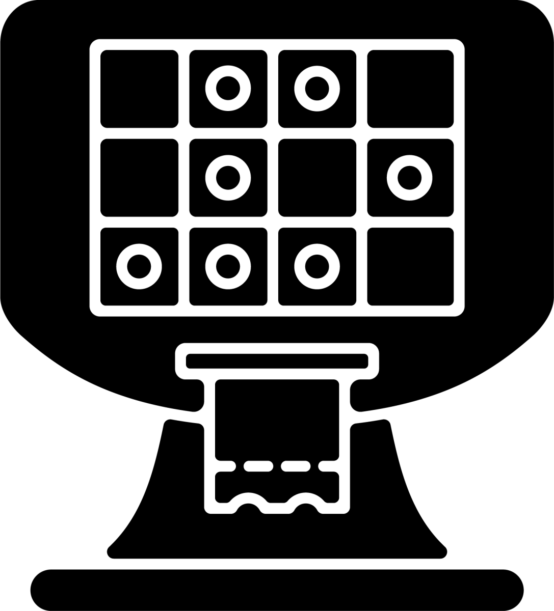 Lottery types black glyph icons set on white space