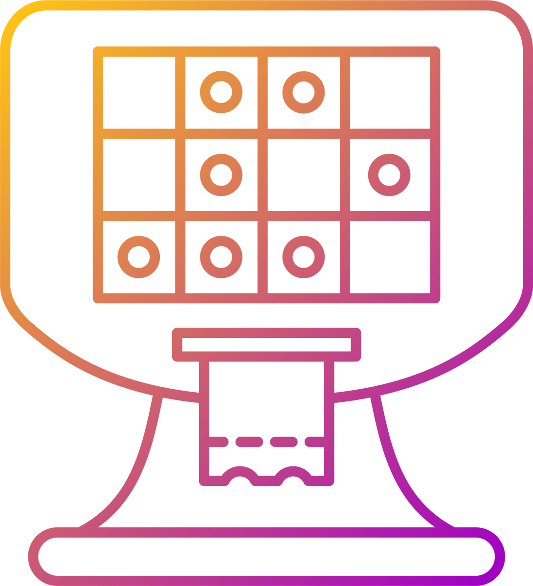 Lottery types gradient linear vector icons set