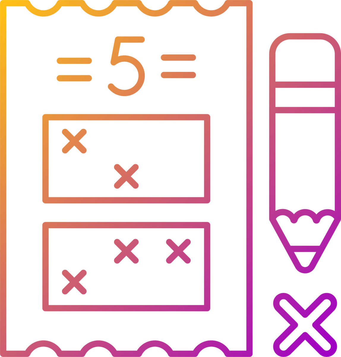Lottery types gradient linear vector icons set