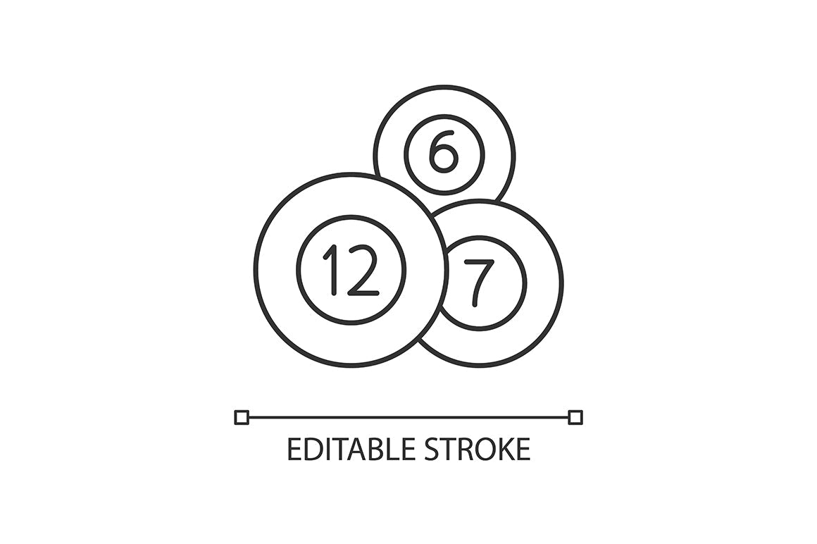 Lottery types linear icons set for dark and light mode