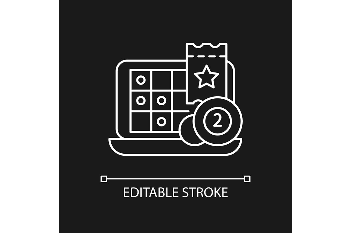 Lottery types linear icons set for dark and light mode