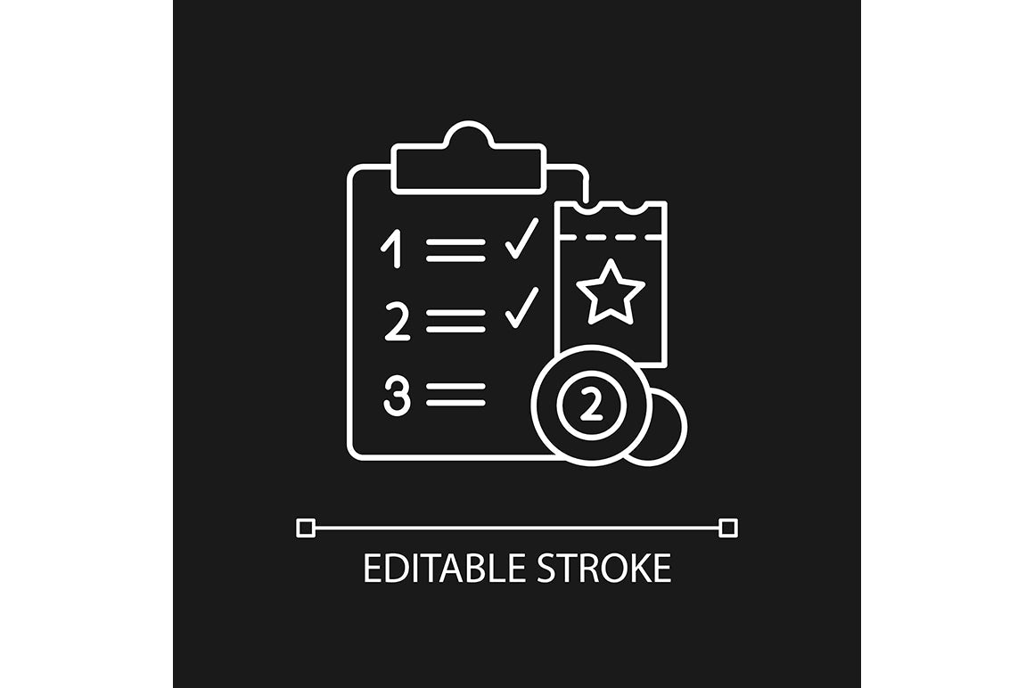 Lottery types linear icons set for dark and light mode