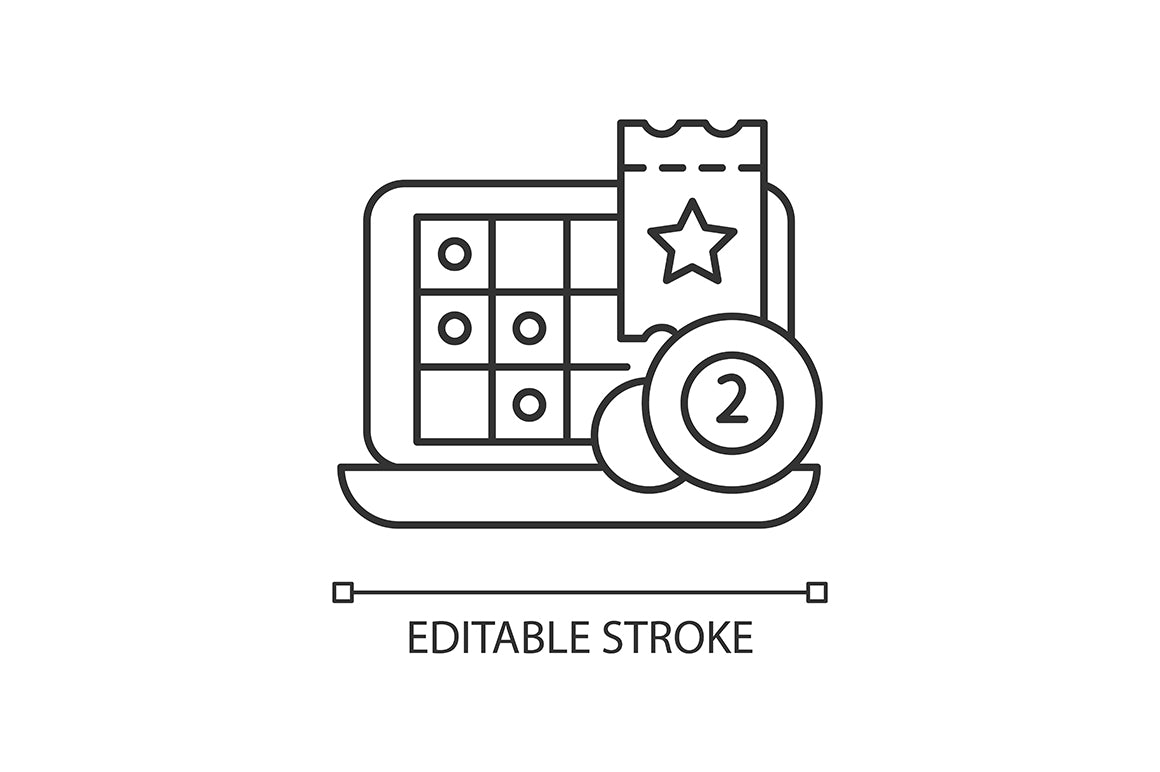 Lottery types linear icons set for dark and light mode