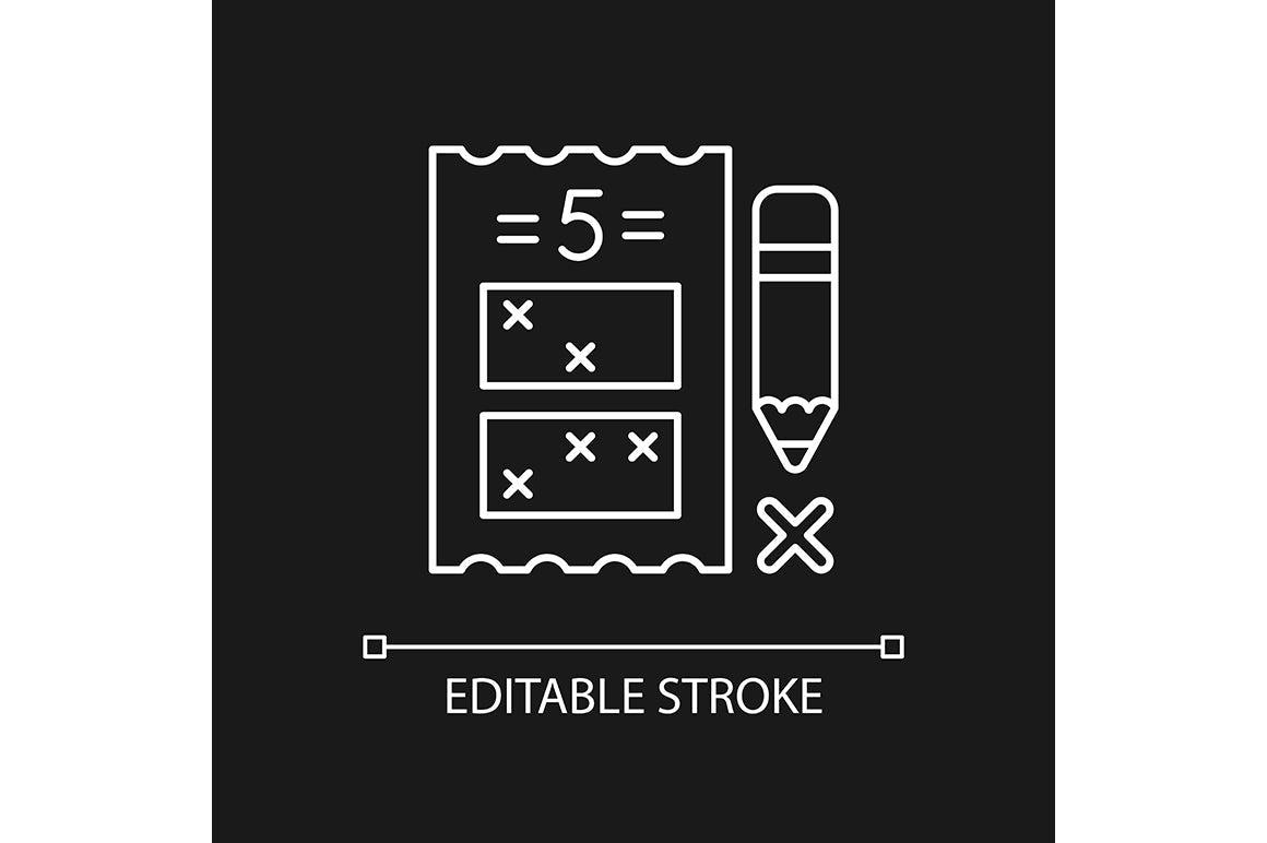 Lottery types linear icons set for dark and light mode
