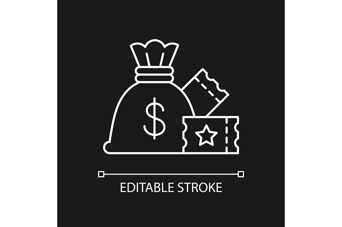 Lottery types linear icons set for dark and light mode