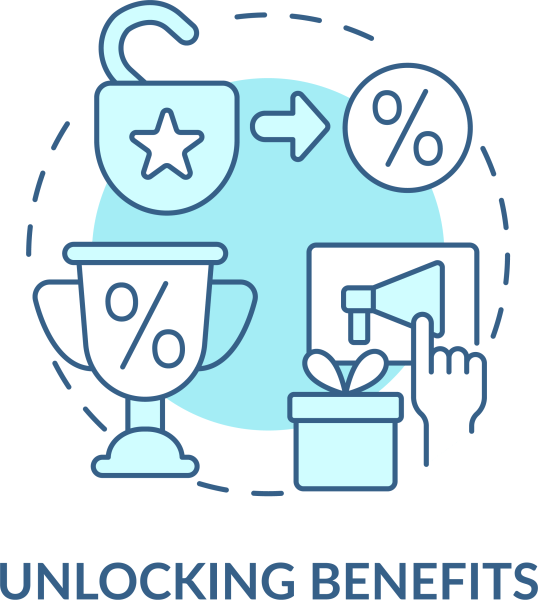 Loyalty Program Blue Icons Bundle