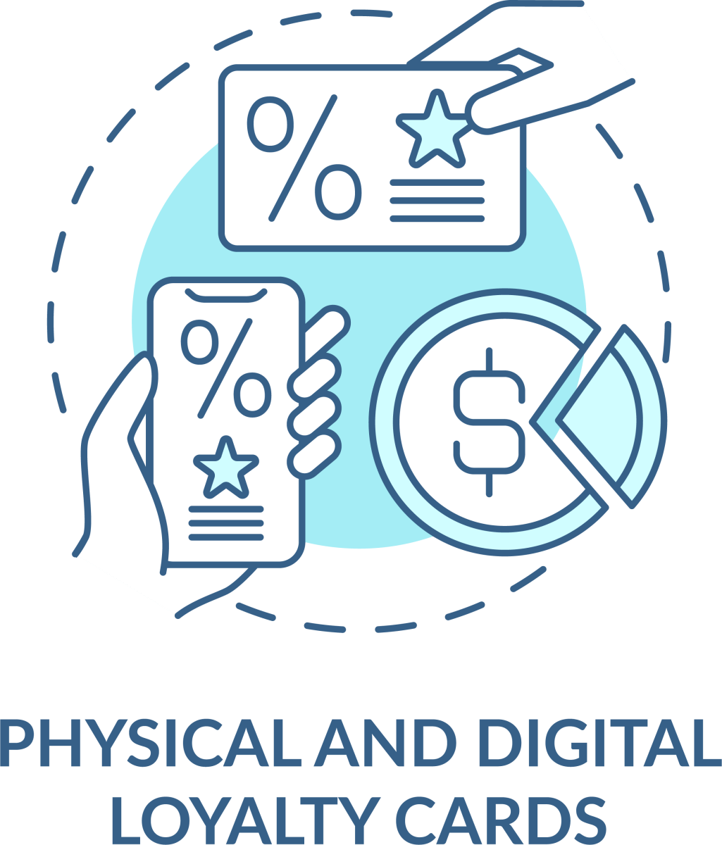 Loyalty Program Blue Icons Bundle